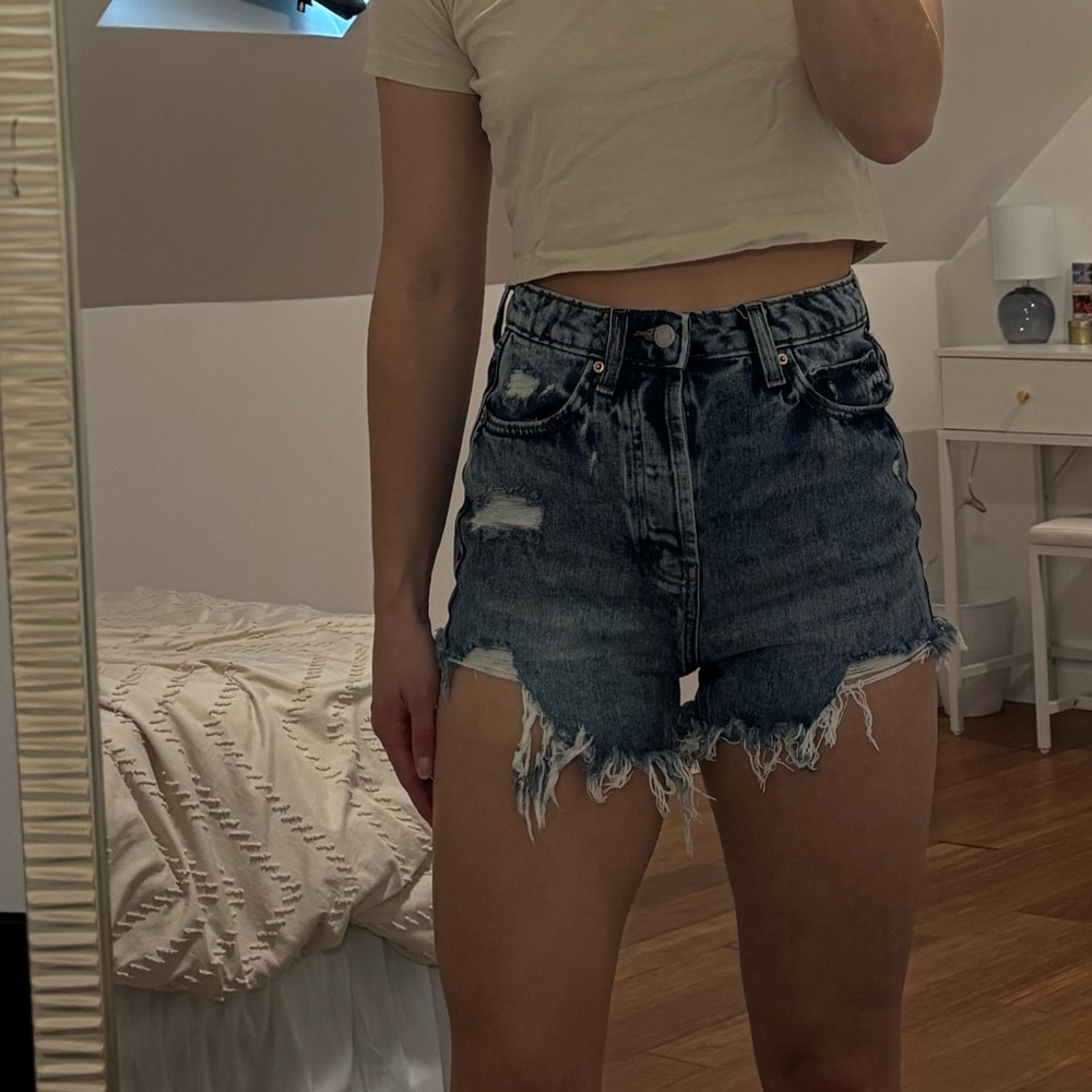 Wild Fable Distressed Denim Shorts - Blue